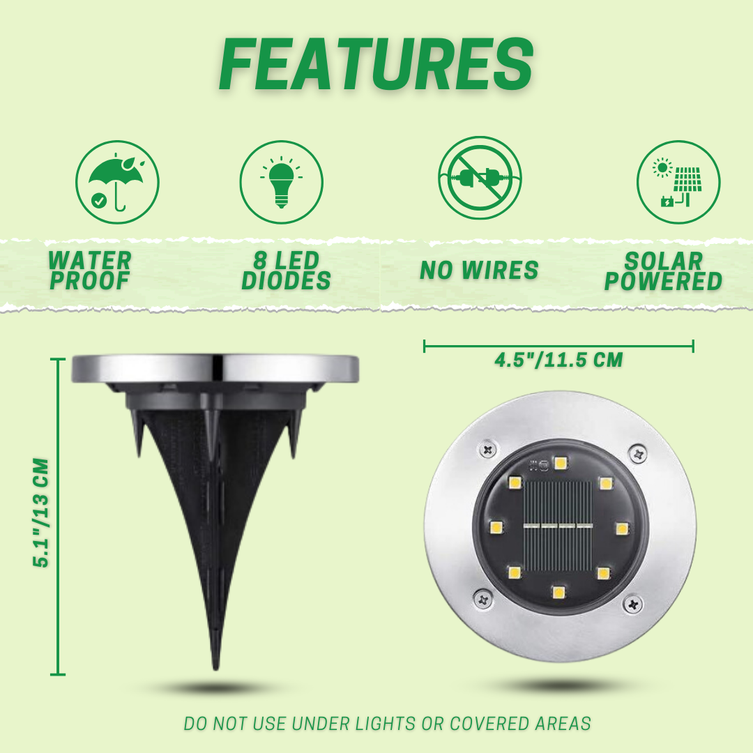 Ground Glow - Solar powered LED ground Lights